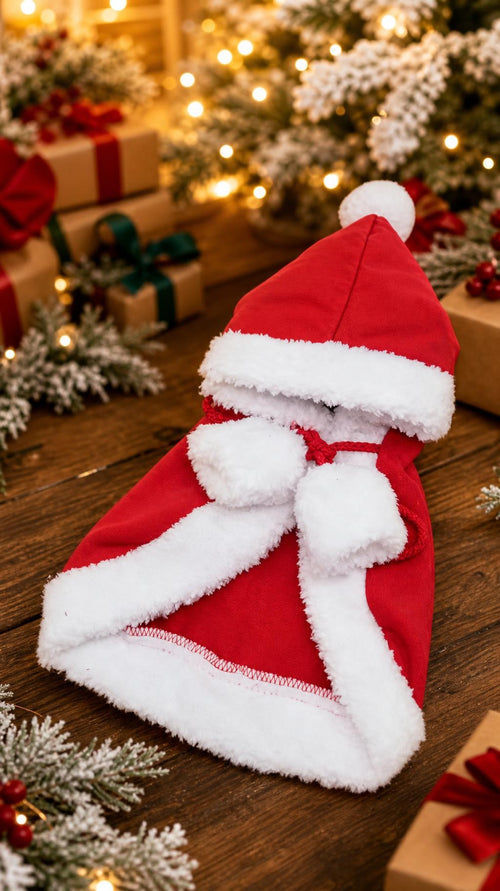 Cape à capuche Père Noël pour chien et chat, vue 2